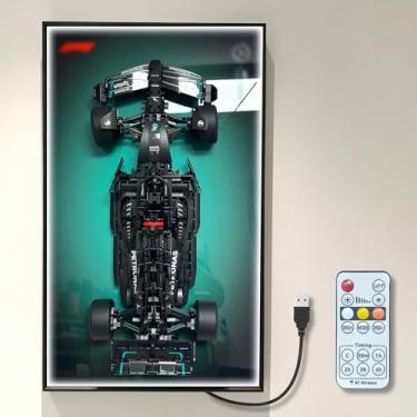 Imagem de WETCEAOM Display Wallboard for Lego 42171 Technic Mercedes-AMG F1 W14 E Performance Race Car with LED Light, Gift Ideas for Lego Car Wall Mount Display Lover, Only Frame! 19.7 x 31.5 in