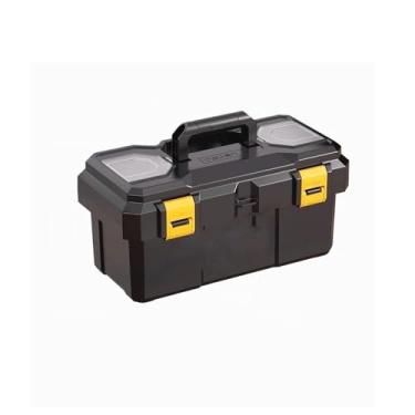 Imagem de Caixa de Ferramentas Caixa de ferramentas doméstica preta, extra grossa, camada dupla, armazenamento, 18 espaços, manutenção de eletricista, multifuncional, caixa de reparo de carro Caixa de Ferrament