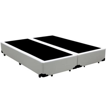 Imagem de Cama Box Casal Bipartido Extremo Reforçado Xerife Móveis Sintético Branco 40x138x188