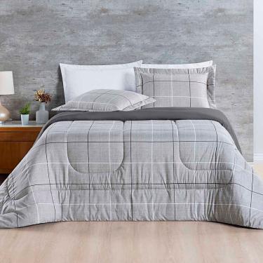 Imagem de Kit Edredom Júlia Queen 3 Peças Dupla Face Micropercal 200 Fios - Dallas - 100% Poliéster