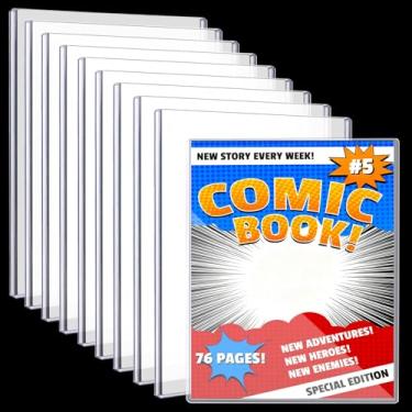 Imagem de Protetor de folha de revistas em quadrinhos de 10 quilates, protetor de plástico para quadrinhos, proteção transparente para colecionadores, porta-documentos rígidos