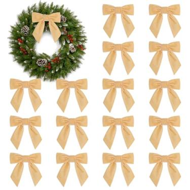 Imagem de 20 peças de enfeites de laço de veludo para árvore de Natal 11,4 cm vintage pequeno laço de fita de veludo laços para artesanato guirlanda guirlanda embrulho de presente chá de bebê festa casamento