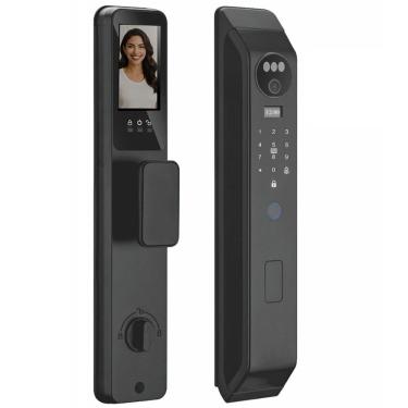 Imagem de Fechadura Eletronica Digital Wifi App Biometria Facial Tag Cartao Senha Celular Smartphone Proteçao Segurança Residencial