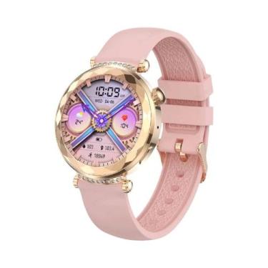 Imagem de Smartwatch Feminino AMOLED Com Monitor De Frequência Cardíaca, NFC, Mo