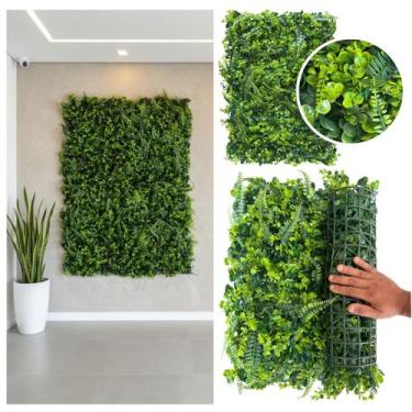 Imagem de 1 Placa de Folhagem Artificial Permanente Decoração de Parede Painel D