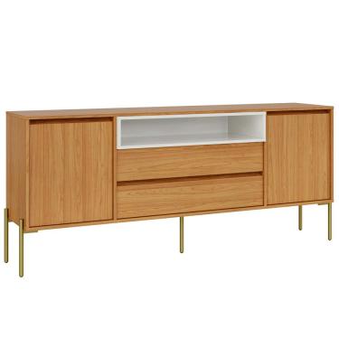Imagem de Aparador Buffet Para Sala de Jantar 2 Portas 184cm Industrial Avis D03 Freijó Off White - Lyam Decor