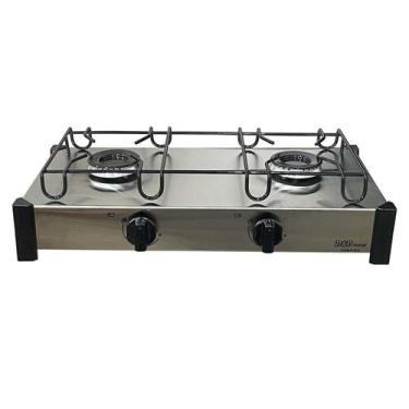Imagem de Fogão camping 2 bocas a gás inox - D&D METAL