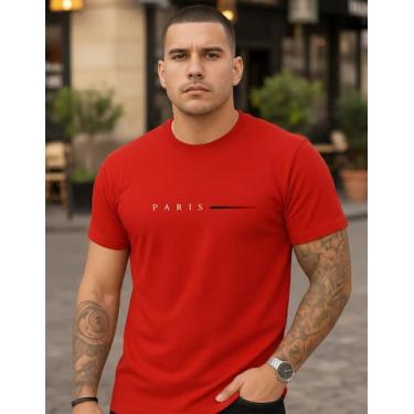 Imagem de Camiseta Masculina Paris Streetwear Malha 100% Algodão Macio - Genéric