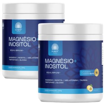 Imagem de Magnésio e Inositol 300g Ca.nuts Sabor Maracujá | Magnésio, Inositol, Triptofano, Melatonina, Taurina e Glicina (2 Potes - 300g/cada)