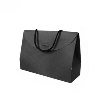 Imagem de 30 unid Sacola Papel Pequena Lembrancinha para AniversáRio, Chá de Bebê, Casamento e Festa 16x12x6cm(Preto)