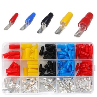 Imagem de Conjunto de terminais de prensa a frio, conectores de garfo pré-isolado/tipo O/mola/tubo, fiação elétrica automotiva de nariz de fio de cobre (C45-260 PCS)