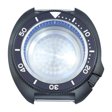 Imagem de FEIYASHI Caixa de relógio preta de aço inoxidável de mergulho luxuosa de 44 mm, vidro de safira, à prova d'água, 100 m, para NH35 NH36/34, peça de relógio com movimento, Anel capítulo azul 2, For NH35