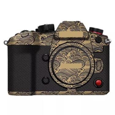 Imagem de GH6 Adesivo de capa de câmera anti-arranhões para Panasonic Lumix GH6 protetor de película de vinil decoração protetora da pele (ouro onda)