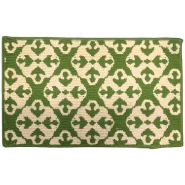 Imagem de Tapete padrão medalhão moderno, antiderrapante para casa, cozinha, tapete de chão, tapete confortável para ficar em pé e entrada, 43 x 71 cm, Preto, 17" by 28"