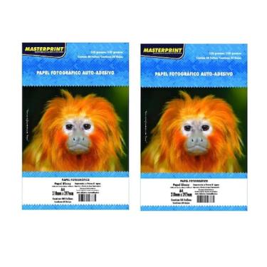 Imagem de Papel Fotográfico Adesivo A4 Glossy 130g 100 Folhas Masterprint Branco