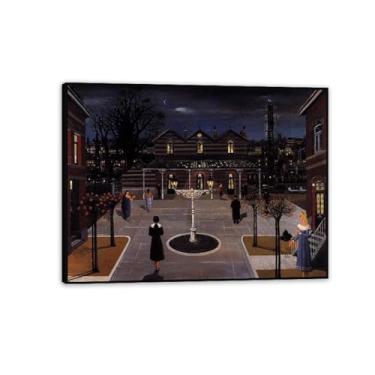 Imagem de Impressão Paul Delvaux Pequena estação quadrada pintura em tela famosa pôsteres de arte surrealismo imagem de arte de parede para decoração de escritório em casa presente exclusivo 40x30 cm (40.6x30.5