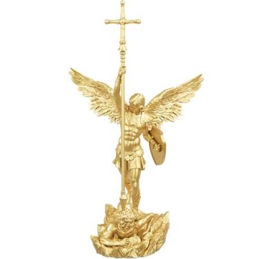 Imagem de Estátua do Arcanjo Miguel Anjo Vencedor do Mal (Cor Ouro)