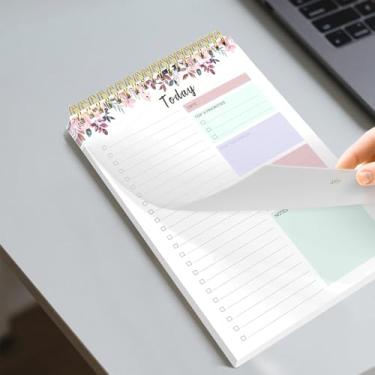 Imagem de Bloco de notas para fazer agenda diária bloco de notas B5 espiral com agenda organizadora lista de tarefas para escritório em casa (verde, 26,2 x 16,5 cm)