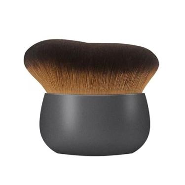 Imagem de Pincel profissional de maquiagem extra grande para autobronzeamento, pincel Kabuki de cabeça larga de 75 mm, pincel de maquiagem oval para rosto e pernas e costas, uso úmido e seco (preto)