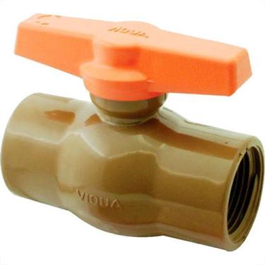 Imagem de Registro Esfera Viqua Pvc Rosca 1.1/2 - Kit C/2 PC