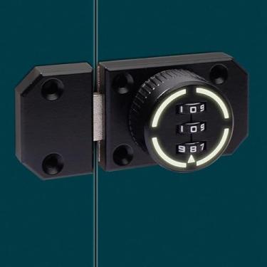 Imagem de Fechadura codificada com 3 dígitos codificada para armário de segurança doméstica com senha antifurto cadeado codificado (estilo preto-parafuso)