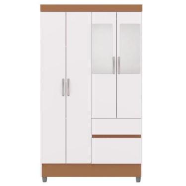 Imagem de Guarda Roupa 4 Portas Espelho 102 Cm Vlr Branco Camarim - MILANI MOVEL