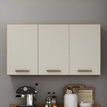 Imagem de Armário Aéreo 120 Cm 3 Portas São Luis Valdemóveis Cinamomo/off White