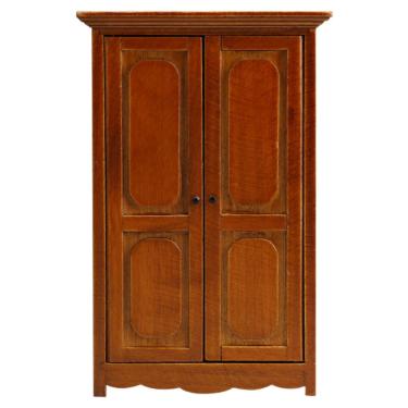 Imagem de Móveis de guarda-roupa Dollhouse de madeira vintage em escala 1:12