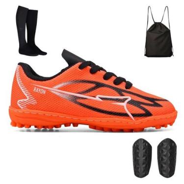 Imagem de Kit com Chuteira Infantil Meninos Sintética Society + Mochila Bag + Me