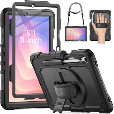 Imagem de HXCASEAC Capa para Samsung Galaxy Tab S11 (2025) de 11 polegadas, design à prova de choque com protetor de tela/alça de mão/suporte para caneta S, capa protetora para tablet Samsung Galaxy S11