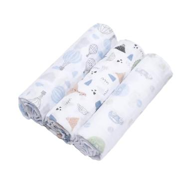 Imagem de Cueiro Swaddle Papi Soft Estampado 80Cm X 80Cm Contem, 3 un, Jurassic, Verde