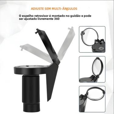 Imagem de Espelho Retrovisor Convexo Universal Ajustável Para Bicicleta MTB E Ac