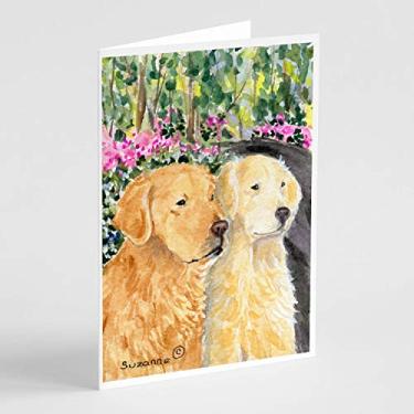 Imagem de Caroline's Treasures SS8974GCA7P Cartões de felicitações e envelopes Golden Retriever, pacote com 8, 7 x 5, multicolorido