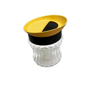 Imagem de Pote Canelado Vidro Plástico Alimentos Hermético 950ml Cozin