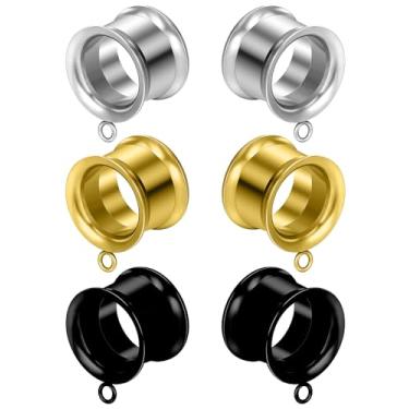Imagem de Pexveiuu 8G-25 mm DIY Medidores de alargamento duplo para alargadores de orelha brincos 316L aço inoxidável cirúrgico rosca interna alargador alargador orelha túnel kit piercing joias mulheres homens