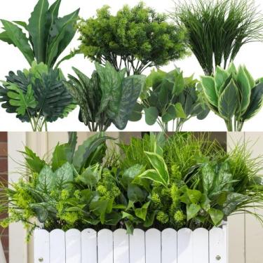 Imagem de Plantas artificiais Green Moon 18 pacotes ao ar livre resistentes a UV
