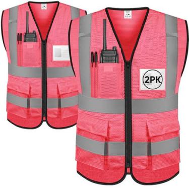 Imagem de Colete de segurança reflexivo TICONN High Visibility Class II rosa