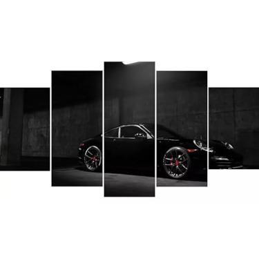 Imagem de Kit quadro decorativo 5 peças 95x60cm Carros De Luxo Oficina