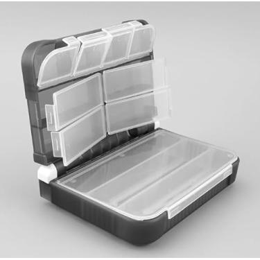 Imagem de Caixa de equipamentos de pesca à prova d'água com divisórias e bandeja | Armazenamento organizado para equipamentos de pesca - transparente pequeno