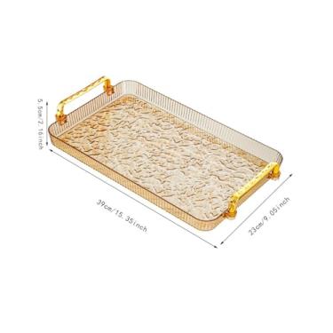 Imagem de Fenteer Relógio de Parede Decorativo Moderno E Bandeja de Sobremesa com Alça para Mesa de Centro, Ideal para Quarto, Banheiro, Restaurante, Sala de Jantar, In