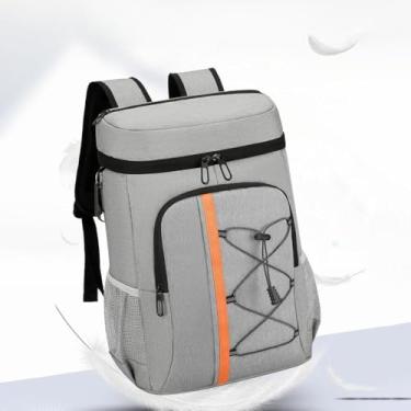 Imagem de Mochila mais fria isolada Folha de alumínio Térmica Backpack Picnic Saco de cooler para acampamento Durável à prova de vazamento Durável Oxford Fabric preto azul cinza escuro (Cinza claro)