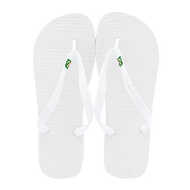 Imagem de Sandálias Havaianas Brasil Branco Tamanho 35/36 com 1 Par