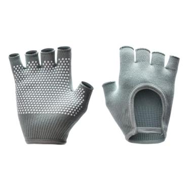 Imagem de Luvas de ioga para mulheres, luvas antiderrapantes de pilates de meio dedo para academia, exercícios, treino e musculação