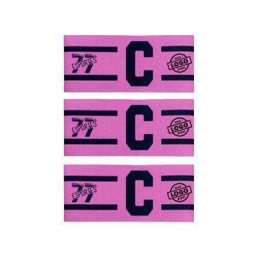 Imagem de Kit 3 Braçadeira Faixa Capitão Brasão Time Digital Fecho tiras autocol