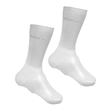 Imagem de menolana protetoras para sapatos de ciclismo, sobrecalçados impermeáveis ​​e à prova de vento para ciclismo de estrada e montanha, Branco