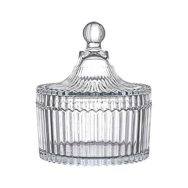 Imagem de 1 peça de 300 ml em forma de barraca de cristal para doces com tampa, caixa de doces, pote de açúcar, barril de biscoito, buffet, buffet, recipiente de armazenamento para decoração de mesa de