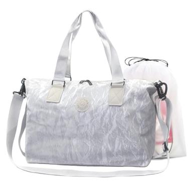 Imagem de Bolsa de ginástica para homens e mulheres com bolsa úmida para sapatos – bolsa esportiva impermeável para viagens, esportes, fitness e treino