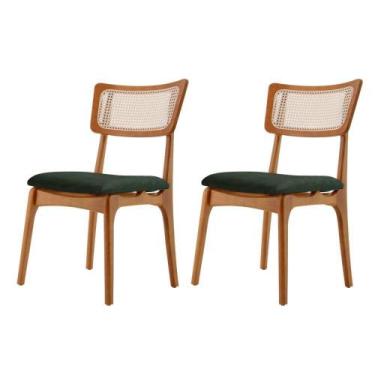 Imagem de Conjunto 2 Cadeiras De Madeira Viena Jade/cinamomo Imbuia - MODERNA