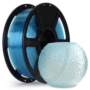 Imagem de FLASHFORGE Filamento PETG rápido de 1,75 mm, azul claro claro, impressão máxima de alta velocidade de 600 mm/s, filamento de impressora 3D, carretel de 1 kg, precisão dimensional +/- 0,02 mm, serve na