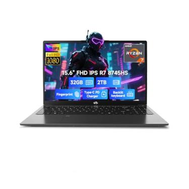 Imagem de NIMO 15.6" IPS FHD-Gaming-Laptop, Ryzen 7 8745HS 32GB DDR5 RAM 2TB SSD (8C/16T, up to 4.9GHz) Radeon 780M Graphics Business Computer with 100W Type-C Backlit Keyboard, Fingerprint USB-C 4.0